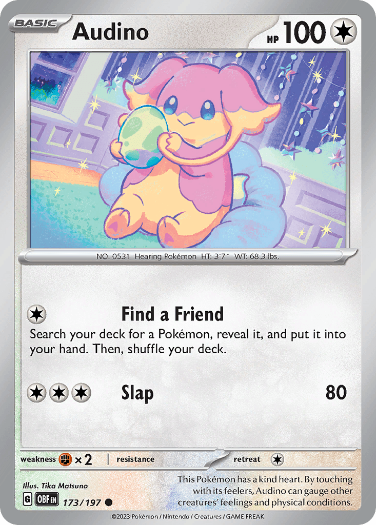 Audino — Obsidian Flames Pokemon card