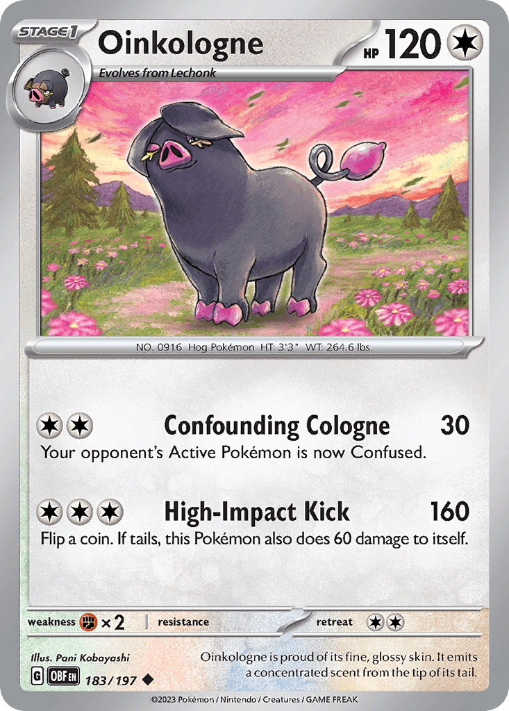 Oinkologne — Obsidian Flames Pokemon card
