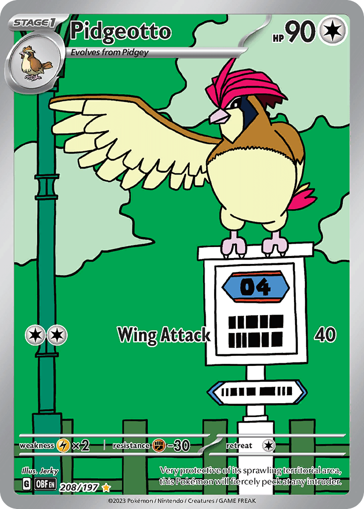 Pidgeotto — Obsidian Flames Pokemon card