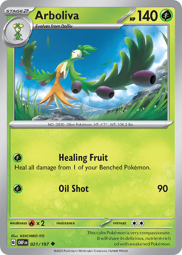 Arboliva — Obsidian Flames Pokemon card