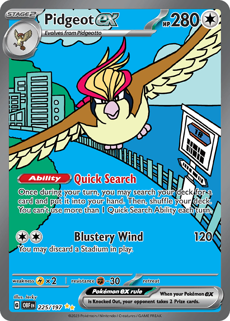 Pidgeot ex — Obsidian Flames Pokemon card