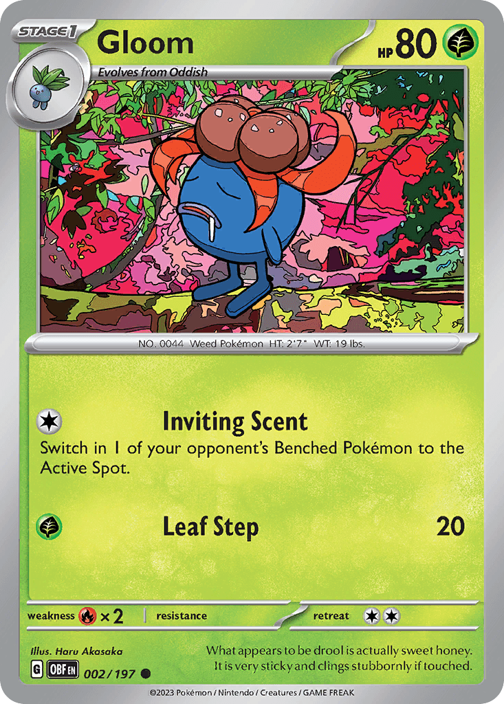 Gloom — Obsidian Flames Pokemon card