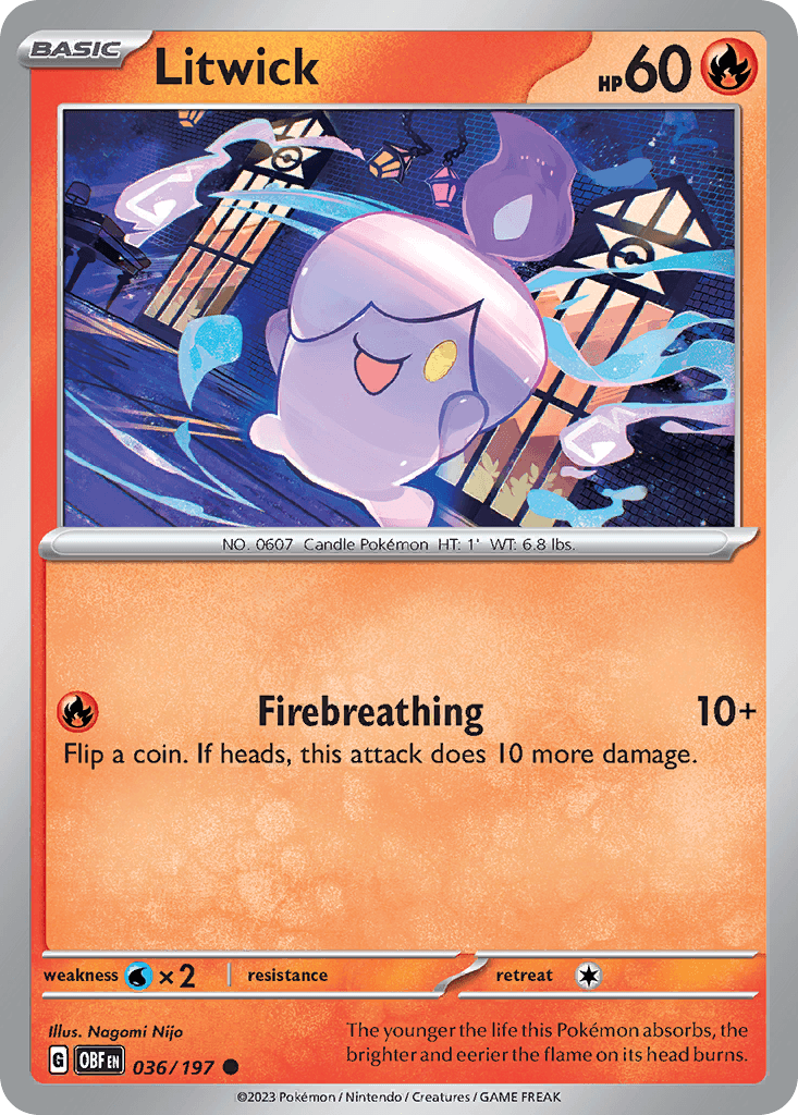 Litwick — Obsidian Flames Pokemon card