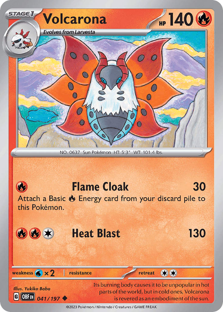 Volcarona — Obsidian Flames Pokemon card