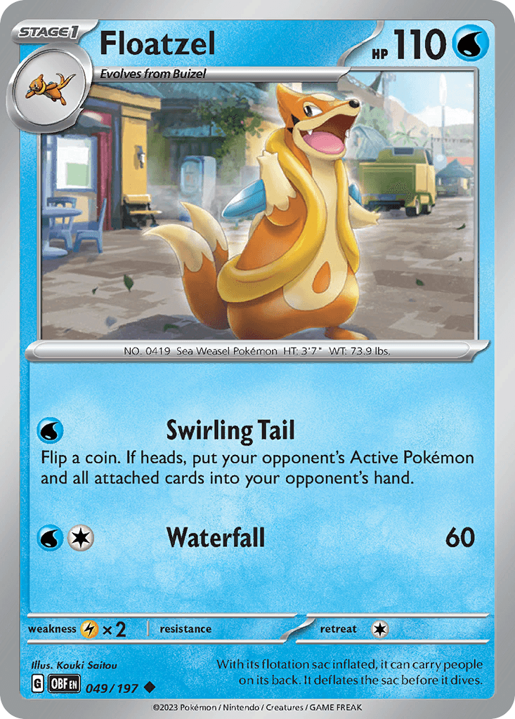 Floatzel — Obsidian Flames Pokemon card