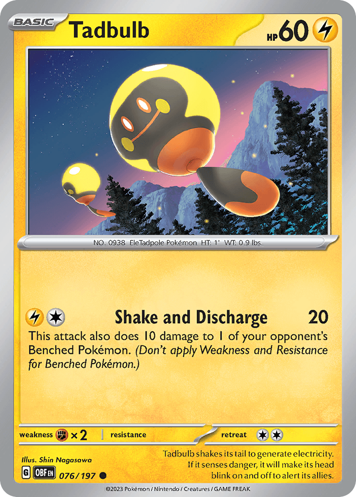 Tadbulb — Obsidian Flames Pokemon card