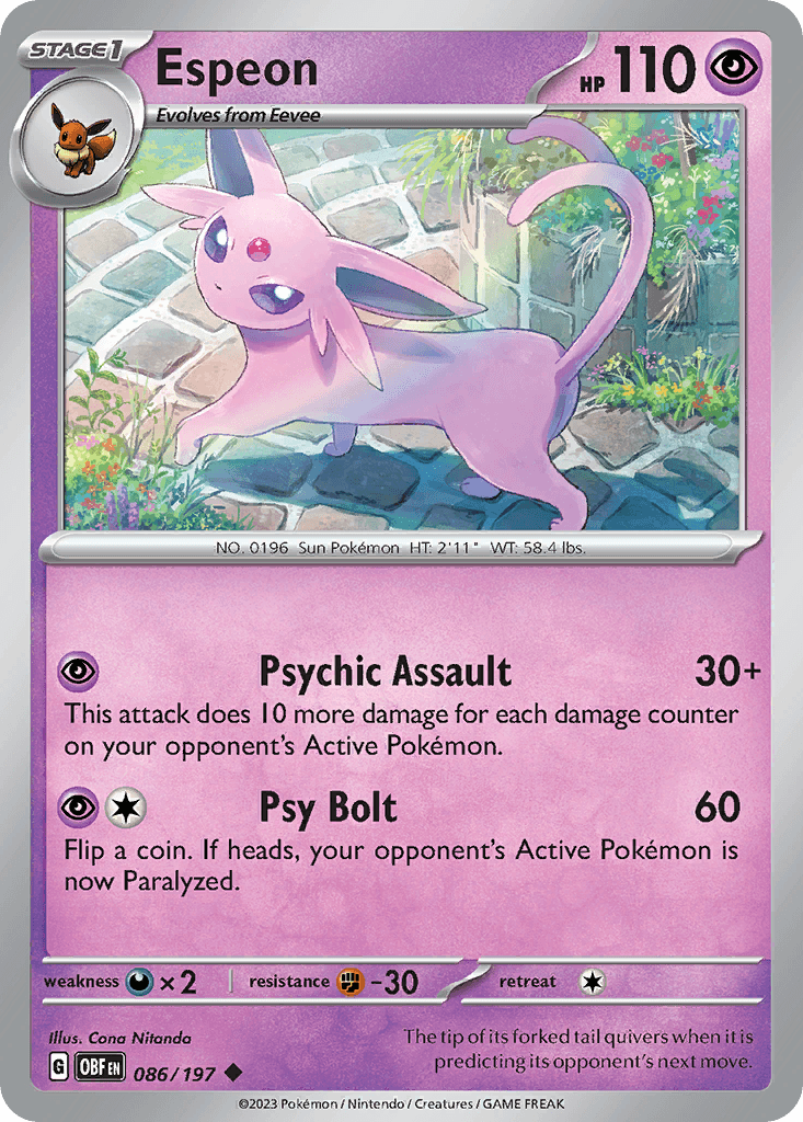 Espeon — Obsidian Flames Pokemon card