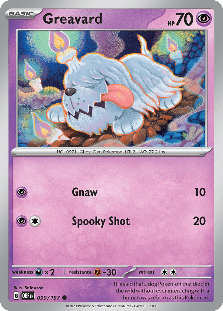 Greavard — Obsidian Flames Pokemon card