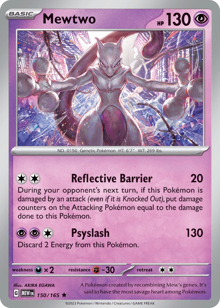 Mewtwo — 151 Pokemon card