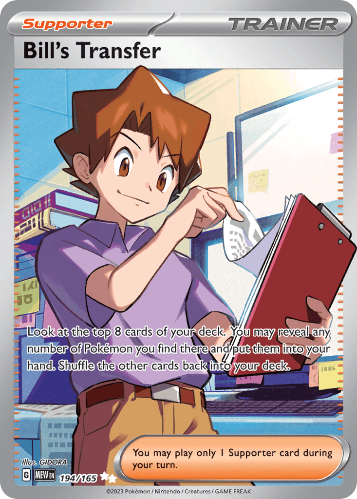 Bill's Transfer — 151 Pokemon card