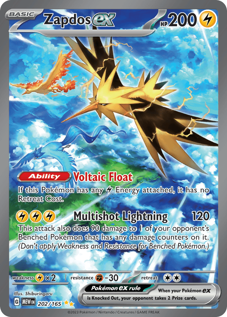 Zapdos ex — 151 Pokemon card
