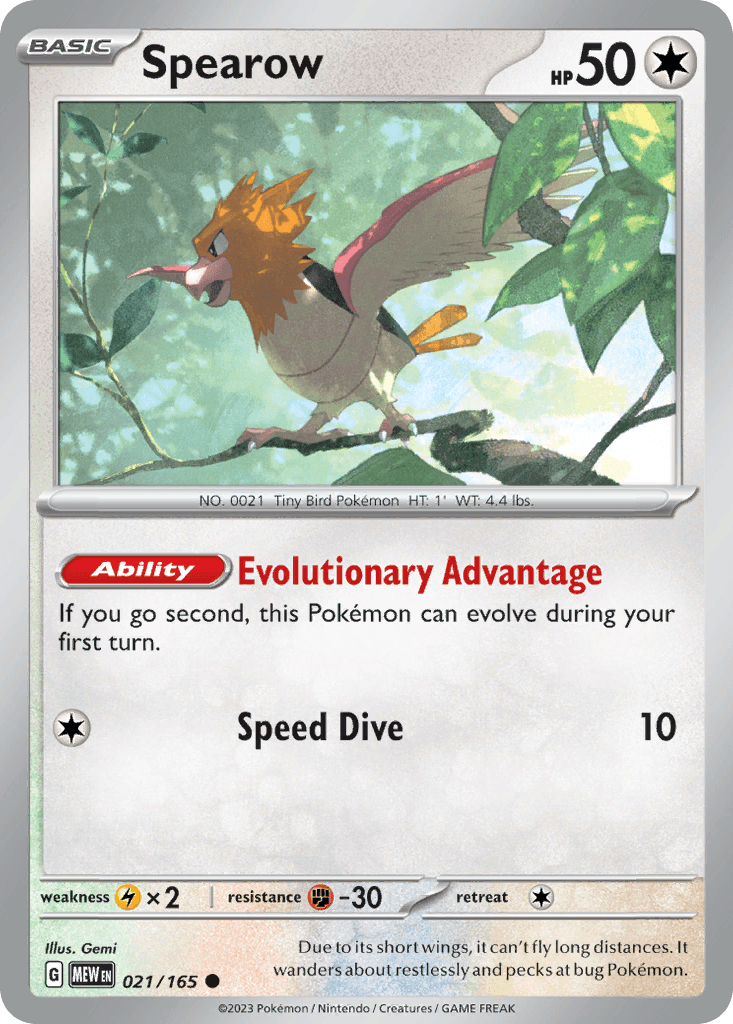 Spearow — 151 Pokemon card