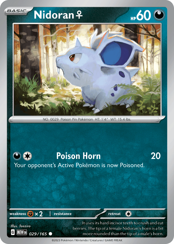Nidoran ♀ — 151 Pokemon card