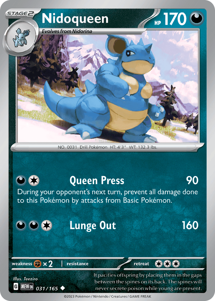 Nidoqueen — 151 Pokemon card