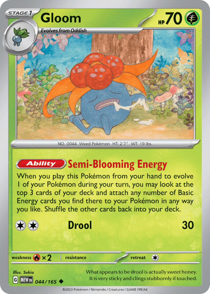 Gloom — 151 Pokemon card