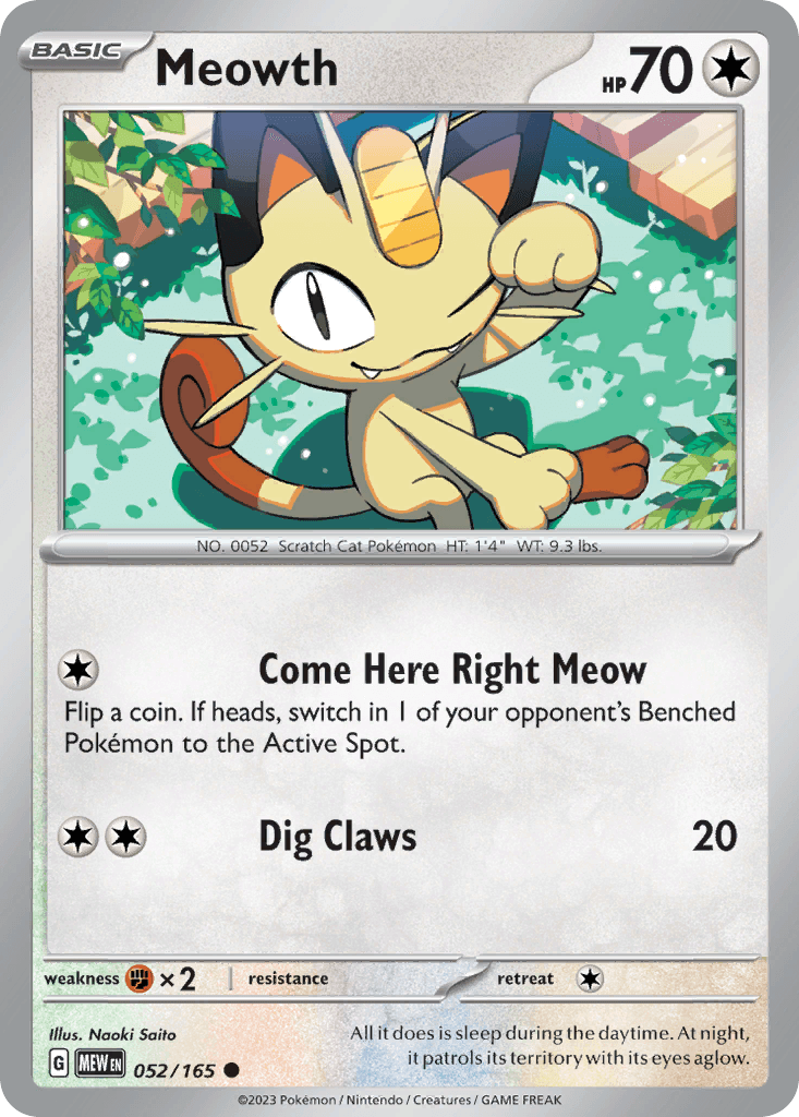 Meowth — 151 Pokemon card