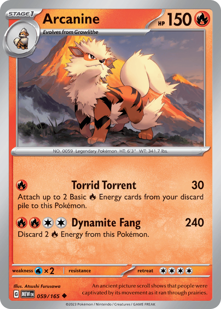 Arcanine — 151 Pokemon card