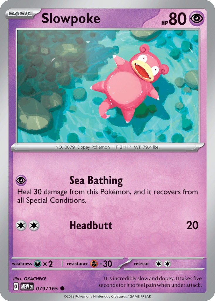 Slowpoke — 151 Pokemon card