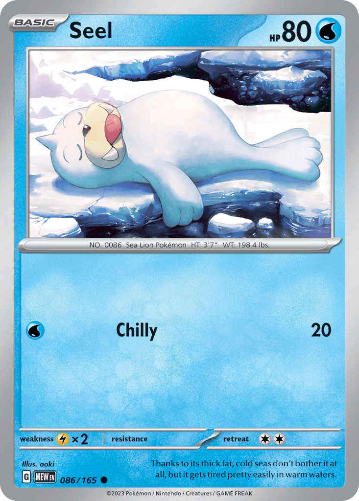 Seel — 151 Pokemon card
