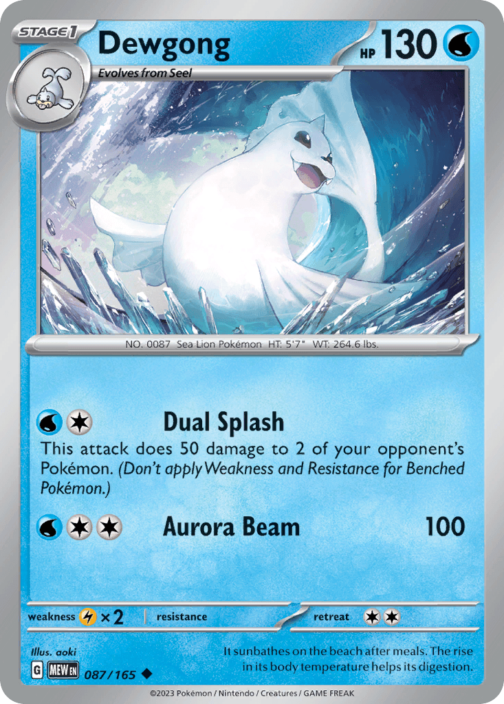 Dewgong — 151 Pokemon card