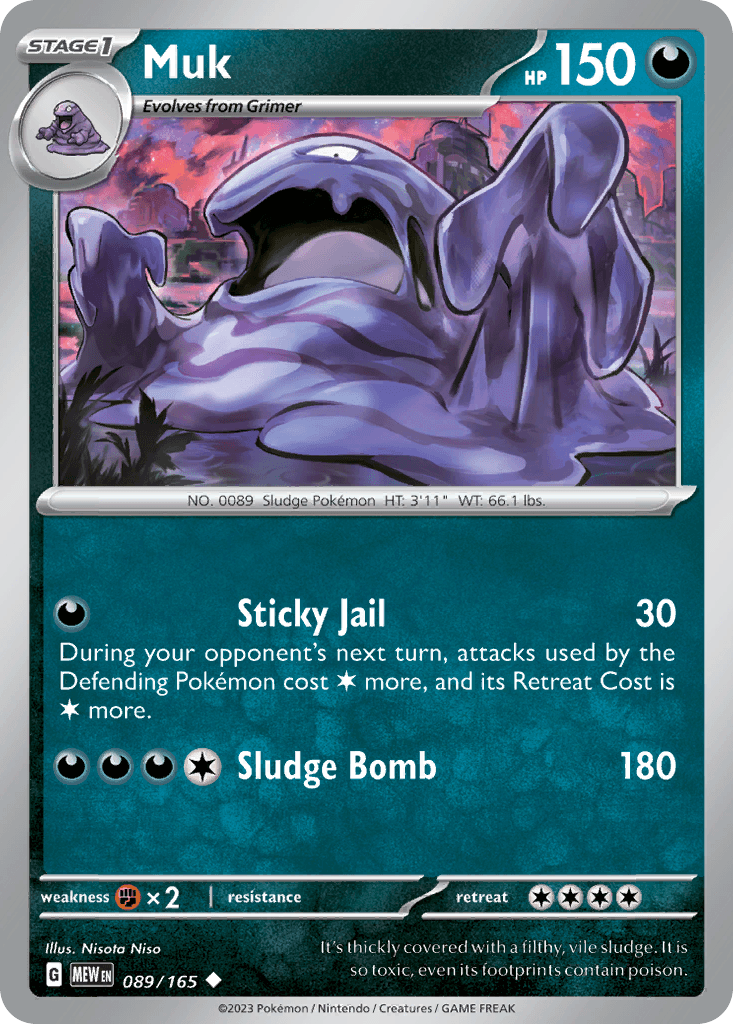 Muk — 151 Pokemon card