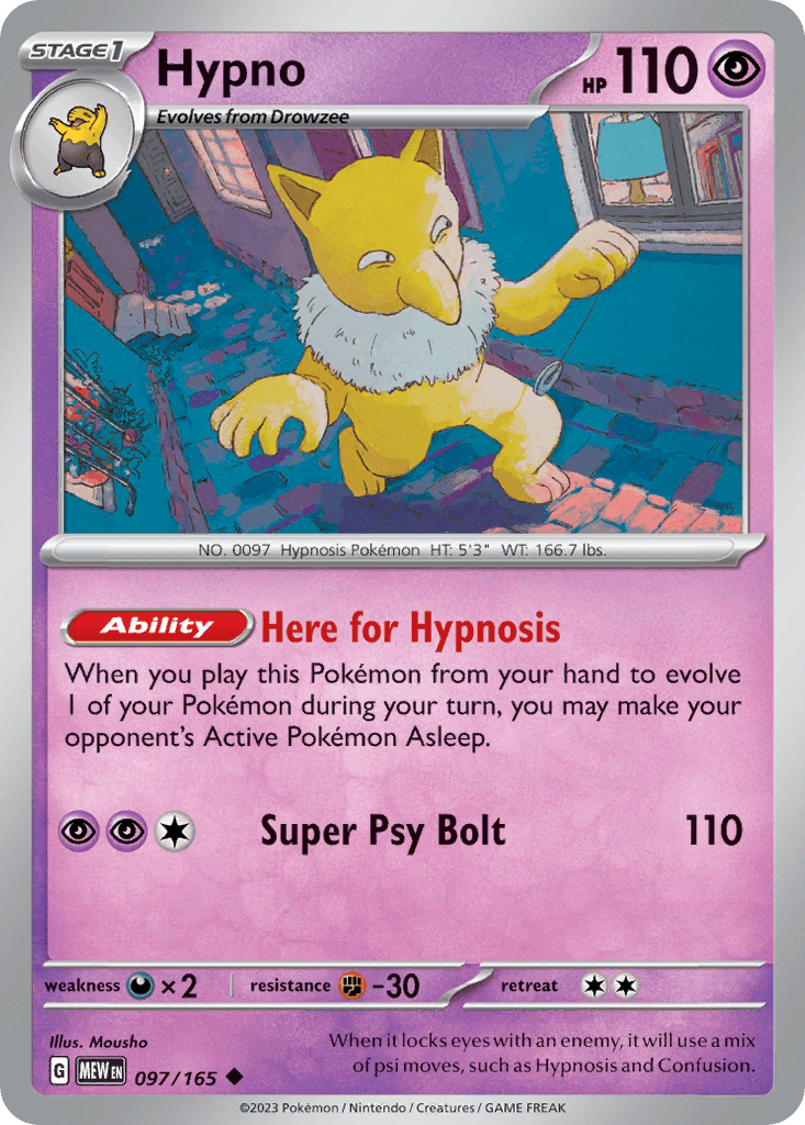 Hypno — 151 Pokemon card