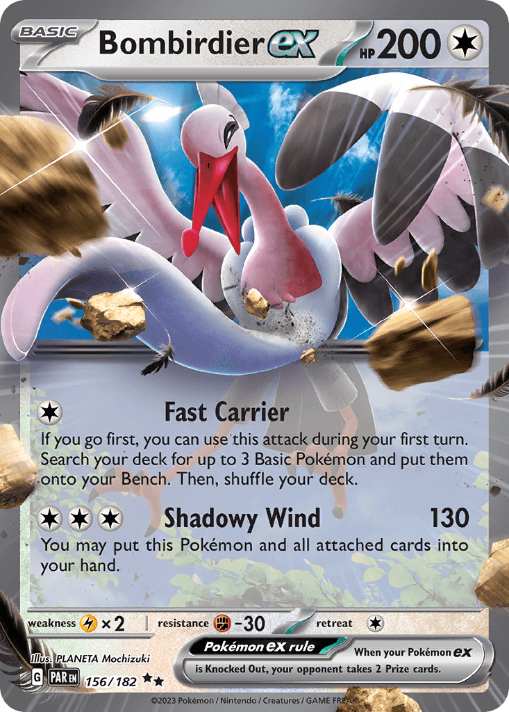 Bombirdier ex — Paradox Rift Pokemon card