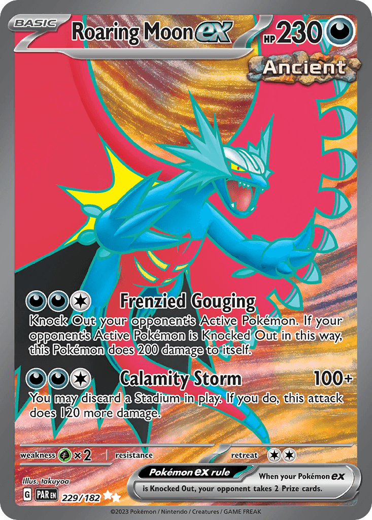 Roaring Moon ex — Paradox Rift Pokemon card