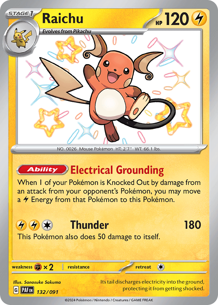 Raichu — Paldean Fates Pokemon card