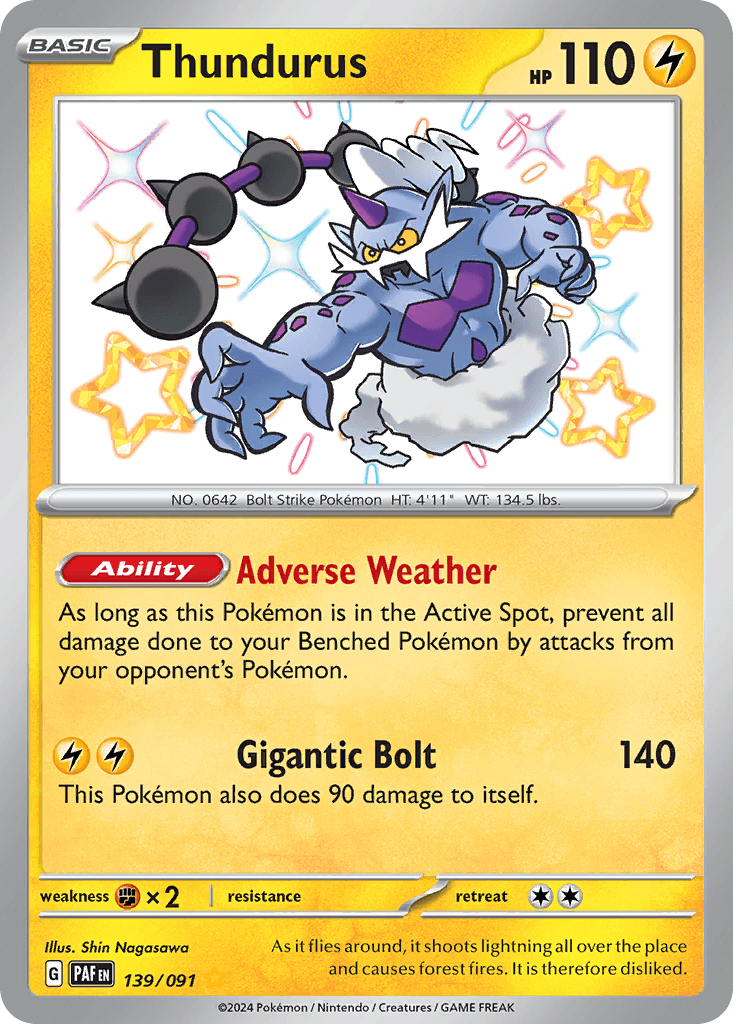 Thundurus — Paldean Fates Pokemon card