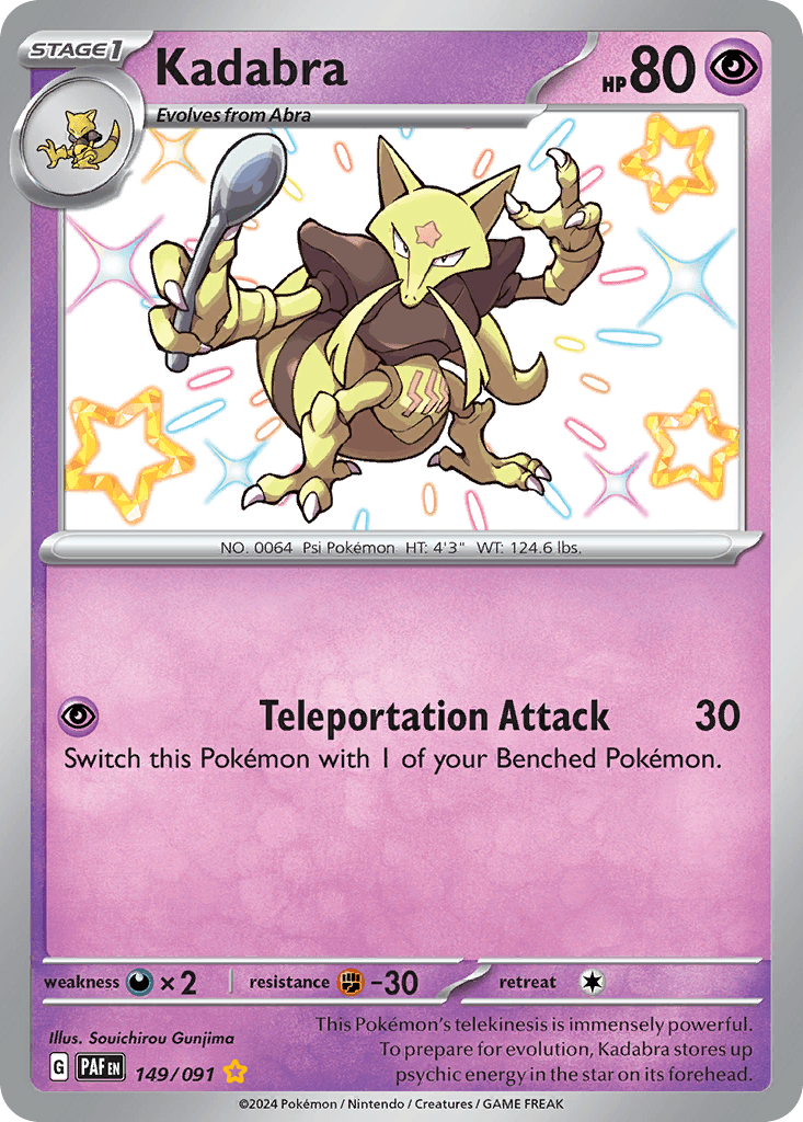 Kadabra — Paldean Fates Pokemon card