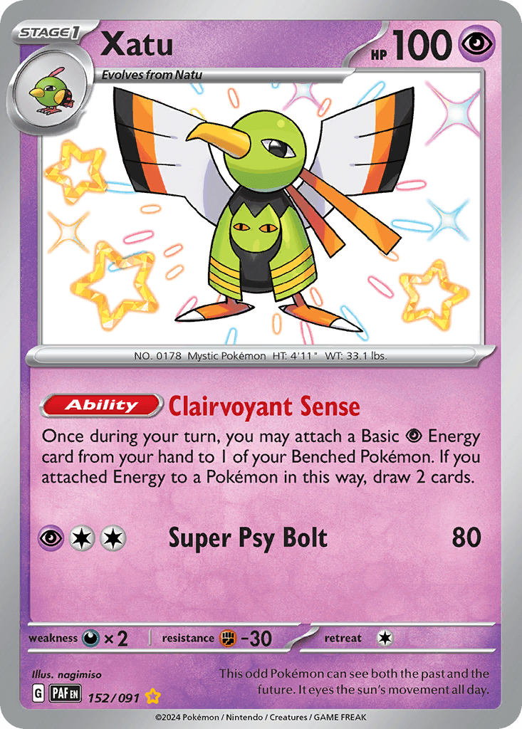 Xatu — Paldean Fates Pokemon card