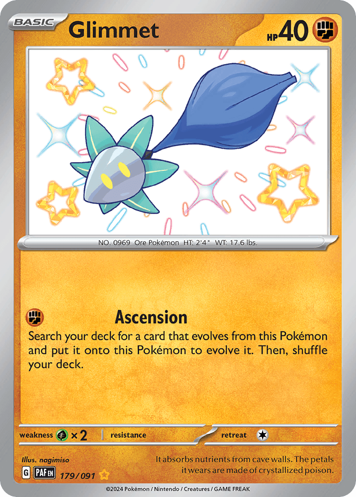Glimmet — Paldean Fates Pokemon card