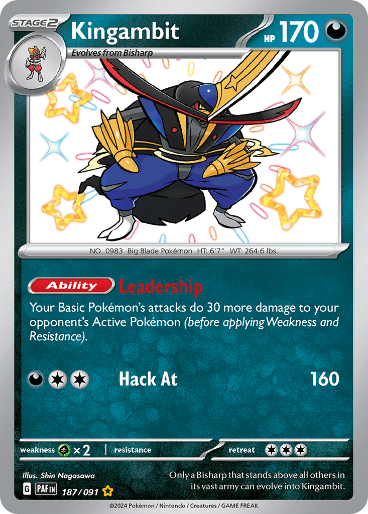 Kingambit — Paldean Fates Pokemon card