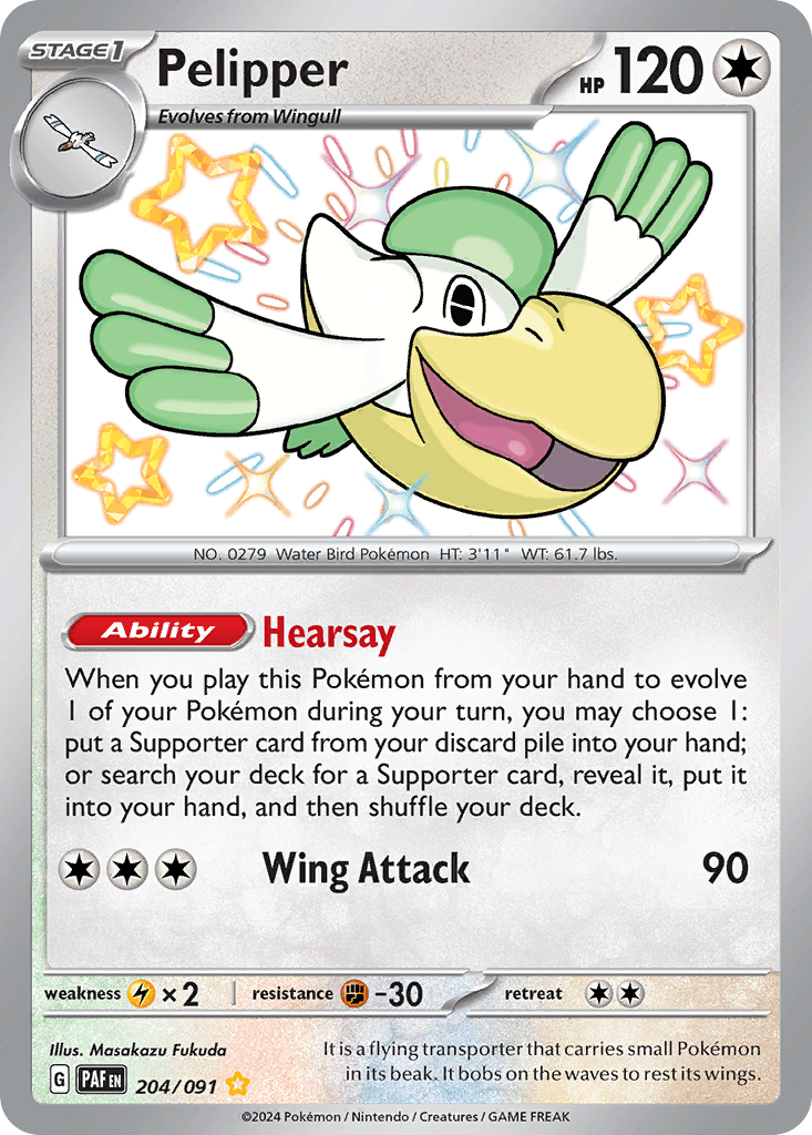 Pelipper — Paldean Fates Pokemon card