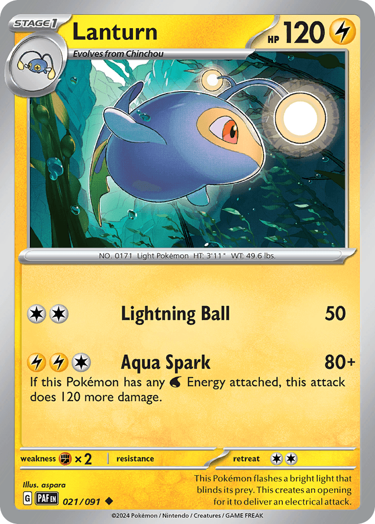 Lanturn — Paldean Fates Pokemon card