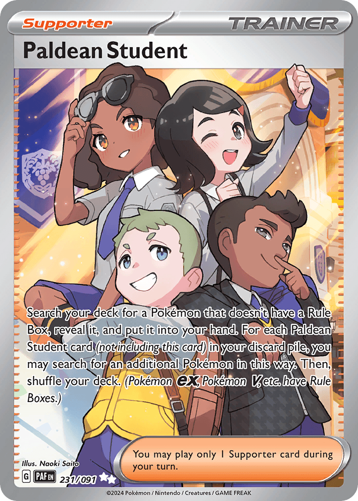 Paldean Student — Paldean Fates Pokemon card