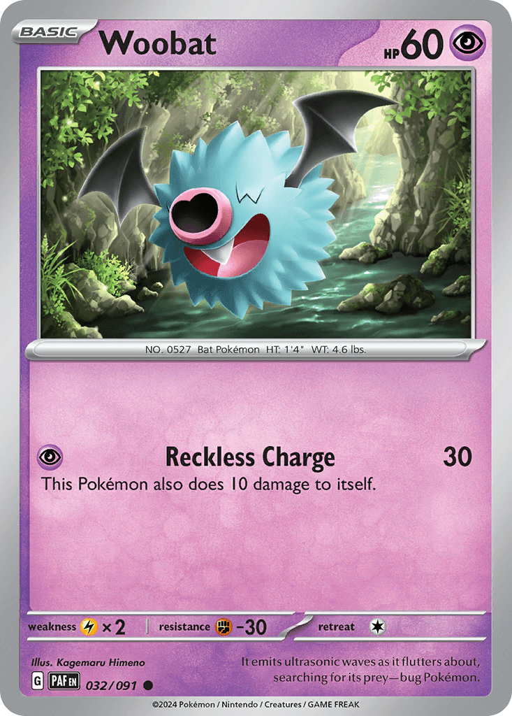 Woobat — Paldean Fates Pokemon card