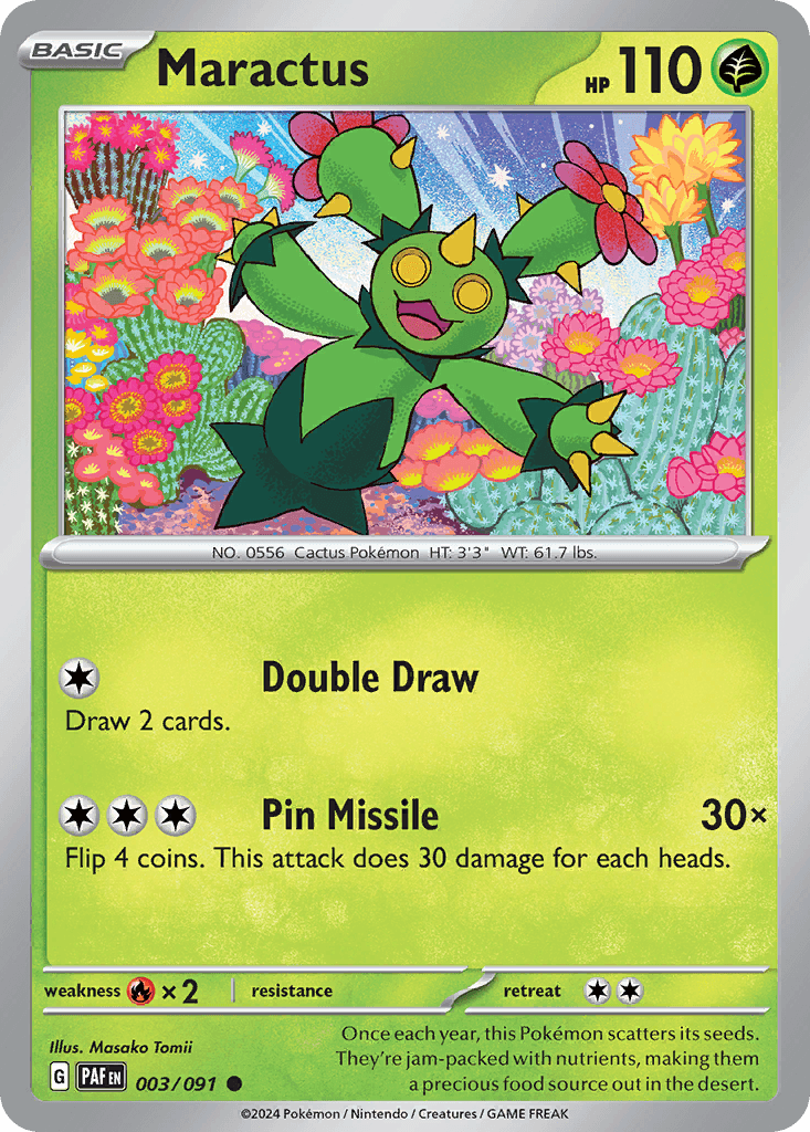 Maractus — Paldean Fates Pokemon card