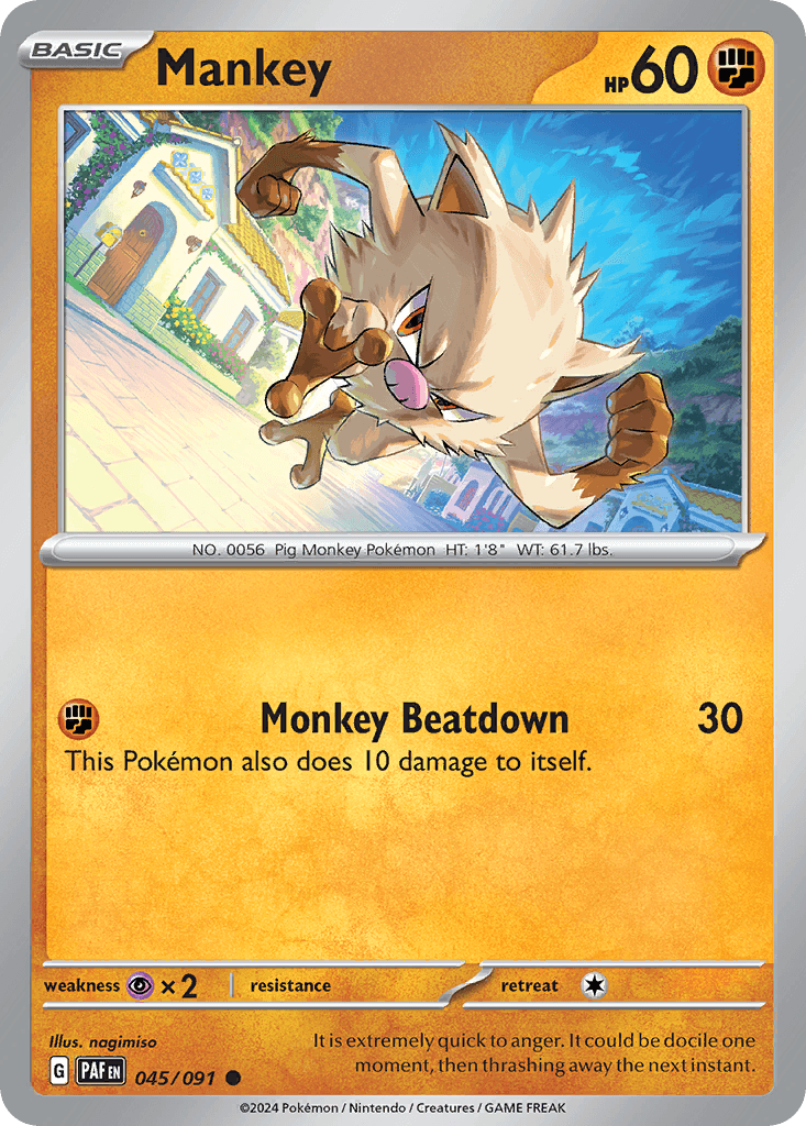Mankey — Paldean Fates Pokemon card