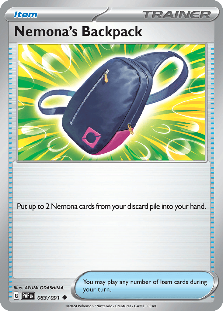 Nemona's Backpack — Paldean Fates Pokemon card