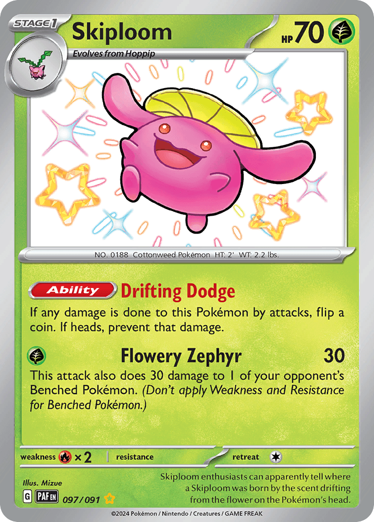 Skiploom — Paldean Fates Pokemon card