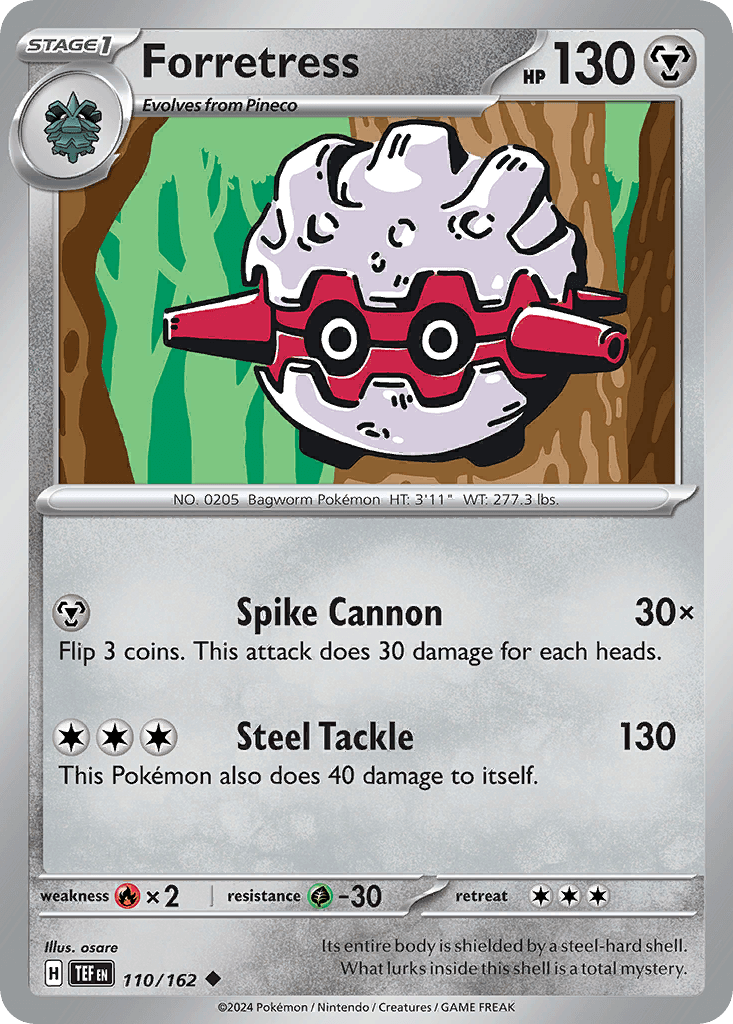 Forretress — Temporal Forces Pokemon card