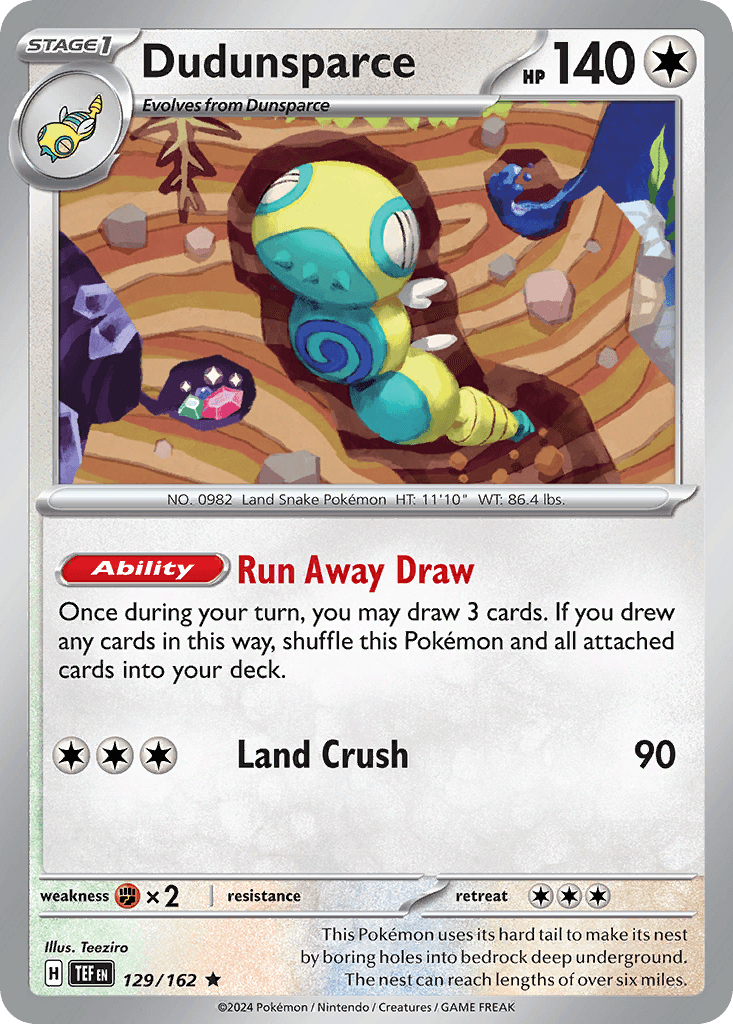 Dudunsparce — Temporal Forces Pokemon card