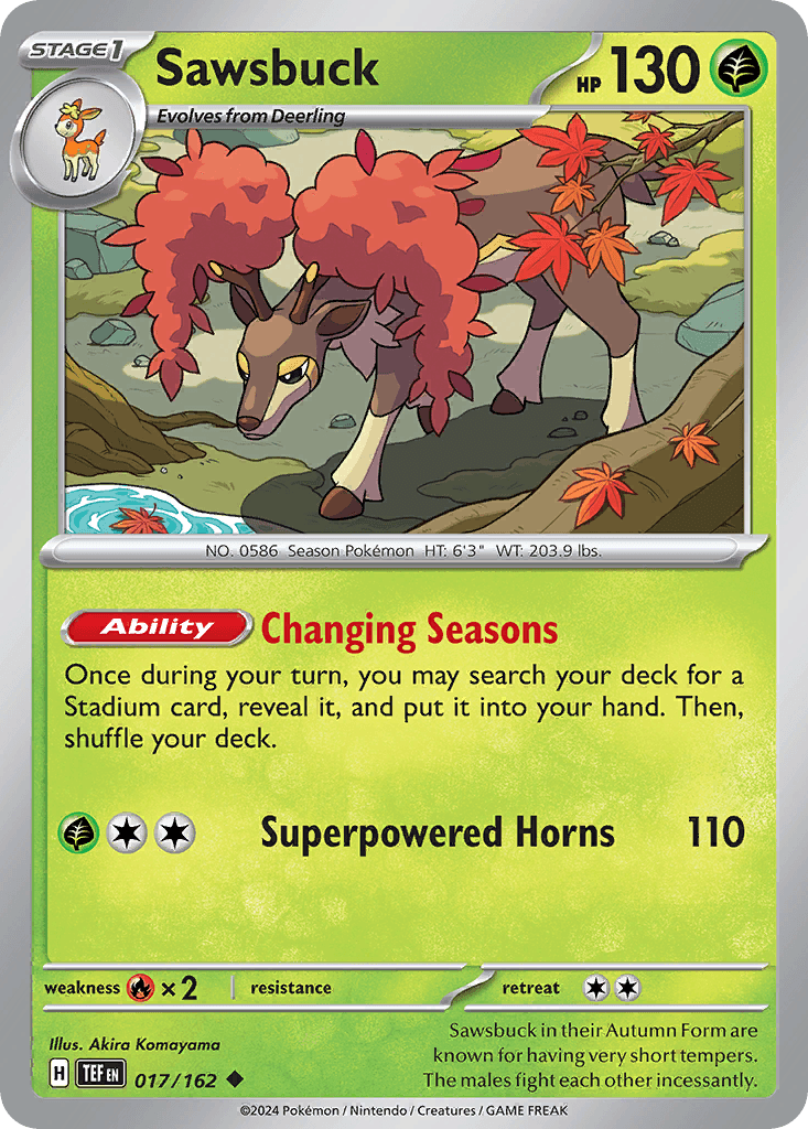 Sawsbuck — Temporal Forces Pokemon card