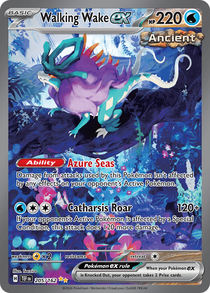 Walking Wake ex — Temporal Forces Pokemon card