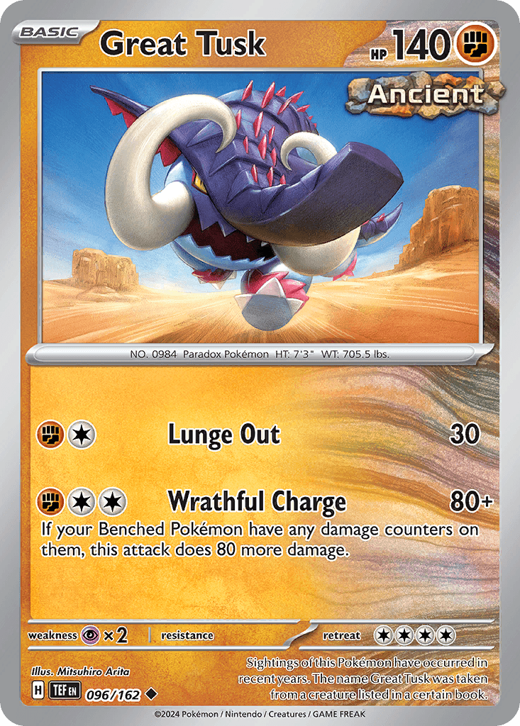 Great Tusk — Temporal Forces Pokemon card