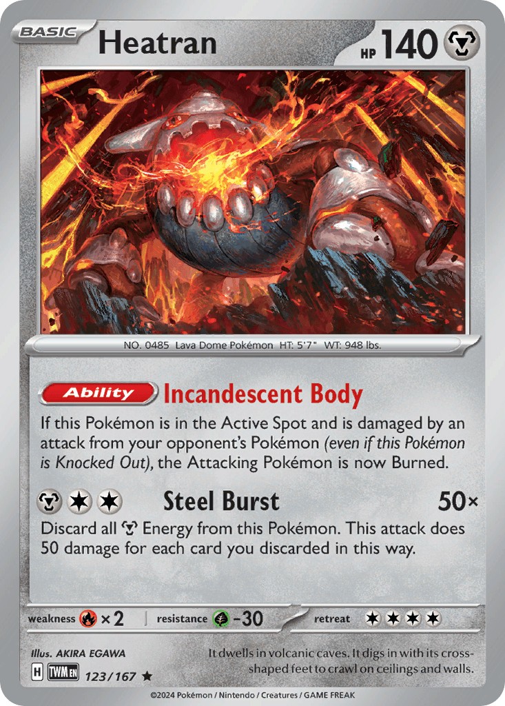 Heatran — Twilight Masquerade Pokemon card