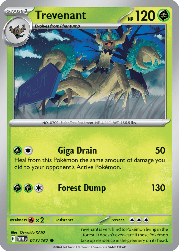Trevenant — Twilight Masquerade Pokemon card