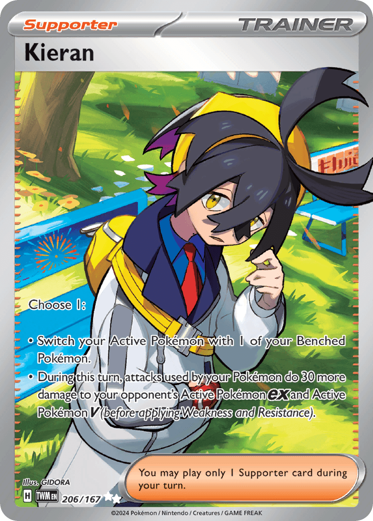 Kieran — Twilight Masquerade Pokemon card